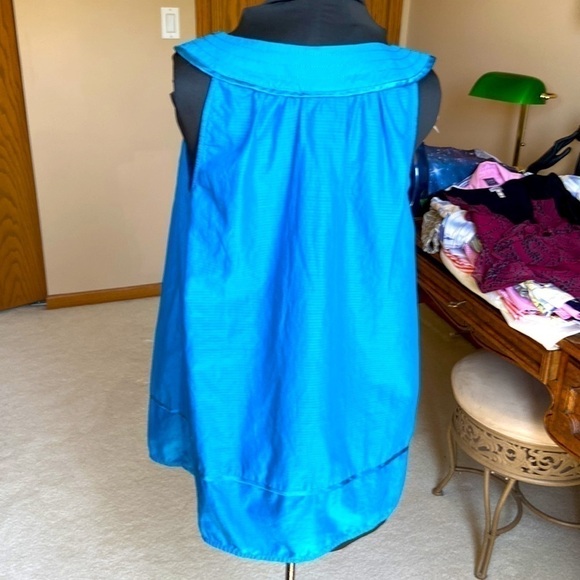 💙 Lane Bryant Beaded Scoop Neck Sleeveless Blouse Turquoise Size 18/20W - Picture 4 of 11